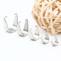 100 PCS/Package Stainless Steel Solid Color Melon Seed Buckle main image 1