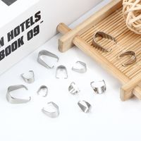 100 PCS/Package Stainless Steel Solid Color Melon Seed Buckle main image 3