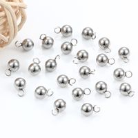100 PCS/Package Diameter 5mm Stainless Steel Round Pendant main image 4
