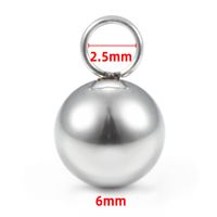 100 PCS/Package Diameter 5mm Stainless Steel Round Pendant sku image 2