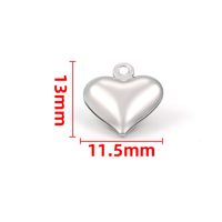 50 PCS/Package 11.5 * 13mm 16.3 * 17mm 9 * 11mm Stainless Steel Heart Shape Polished Pendant sku image 2