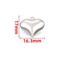 50 PCS/Package 11.5 * 13mm 16.3 * 17mm 9 * 11mm Stainless Steel Heart Shape Polished Pendant sku image 3