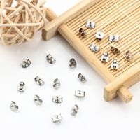 100 PCS/Package 5*3.5mm 6*4.5mm Metal Solid Color Ear Nuts main image 1