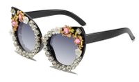 Elegant Cute Flower Pc Cat Eye Full Frame Women's Sunglasses sku image 1