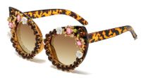 Elegant Cute Flower Pc Cat Eye Full Frame Women's Sunglasses sku image 3