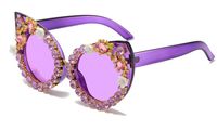 Elegant Cute Flower Pc Cat Eye Full Frame Women's Sunglasses sku image 4