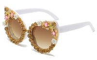 Elegant Cute Flower Pc Cat Eye Full Frame Women's Sunglasses sku image 6