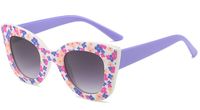 Cute Ditsy Floral Pc Square Full Frame Kids Sunglasses sku image 5