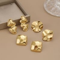 1 Pair Simple Style Heart Shape Polishing Plating Stainless Steel 18K Gold Plated Ear Studs main image 7