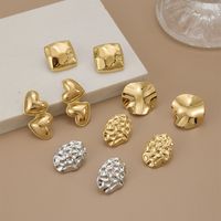 1 Pair Simple Style Heart Shape Polishing Plating Stainless Steel 18K Gold Plated Ear Studs main image 6