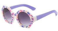 Cute Sweet Ditsy Floral Pc Round Frame Full Frame Kids Sunglasses sku image 4