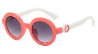 Cute Sweet Geometric Pc Round Frame Full Frame Kids Sunglasses sku image 3