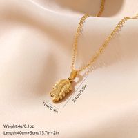 Stainless Steel Elegant Vintage Style Leaves Feather Wings Plating Inlay Zircon Pendant Necklace sku image 3
