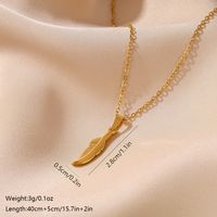 Stainless Steel Elegant Vintage Style Leaves Feather Wings Plating Inlay Zircon Pendant Necklace sku image 4