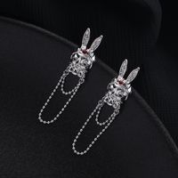 1 Pair IG Style Cute Rabbit Tassel Plating Chain Copper Ear Studs sku image 1