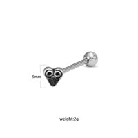 1 Piece Tongue Rings Hip-Hop Exaggerated Punk Wings Skull 316 Stainless Steel  Copper Inlay White Gold Plated Tongue Rings sku image 1