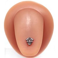 1 Piece Tongue Rings Hip-Hop Exaggerated Punk Wings Skull 316 Stainless Steel  Copper Inlay White Gold Plated Tongue Rings main image 8