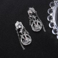 1 Pair IG Style Y2K Cute Rabbit Tassel Tassel Plating Inlay Copper Zircon Drop Earrings main image 4