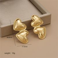 1 Pair Simple Style Heart Shape Polishing Plating Stainless Steel 18K Gold Plated Ear Studs sku image 1