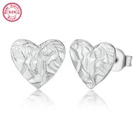 1 Pair Vintage Style Simple Style Heart Shape Plating Sterling Silver 18K Gold Plated White Gold Plated Ear Studs sku image 2