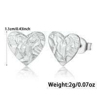 1 Pair Vintage Style Simple Style Heart Shape Plating Sterling Silver 18K Gold Plated White Gold Plated Ear Studs main image 2
