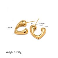 1 Pair Vintage Style Simple Style Classic Style Heart Shape Stainless Steel 18K Gold Plated Ear Studs main image 2
