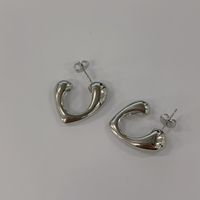 1 Pair Vintage Style Simple Style Classic Style Heart Shape Stainless Steel 18K Gold Plated Ear Studs main image 5