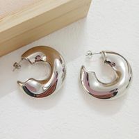 1 Pair IG Style Simple Style C Shape Plating Stainless Steel 18K Gold Plated Ear Studs main image 5