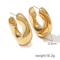 1 Pair IG Style Simple Style C Shape Plating Stainless Steel 18K Gold Plated Ear Studs main image 2
