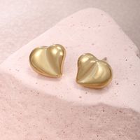 304 Stainless Steel 18K Gold Plated Raw Steel XUPING Simple Style Heart Shape Earrings Necklace main image 5