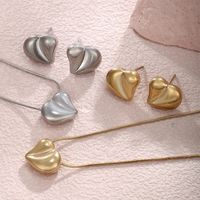 304 Stainless Steel 18K Gold Plated Raw Steel XUPING Simple Style Heart Shape Earrings Necklace main image 1