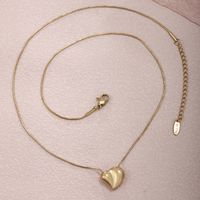 304 Stainless Steel 18K Gold Plated Raw Steel XUPING Simple Style Heart Shape Earrings Necklace main image 6