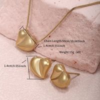 304 Stainless Steel 18K Gold Plated Raw Steel XUPING Simple Style Heart Shape Earrings Necklace main image 3