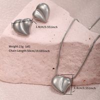304 Stainless Steel 18K Gold Plated Raw Steel XUPING Simple Style Heart Shape Earrings Necklace main image 4