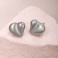 304 Stainless Steel 18K Gold Plated Raw Steel XUPING Simple Style Heart Shape Earrings Necklace main image 8