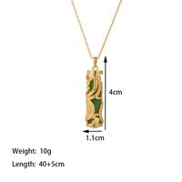 304 Stainless Steel 18K Gold Plated Casual Vintage Style Phoenix Dragon Stone Pendant Necklace main image 2