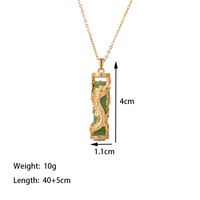 304 Stainless Steel 18K Gold Plated Casual Vintage Style Phoenix Dragon Stone Pendant Necklace main image 3