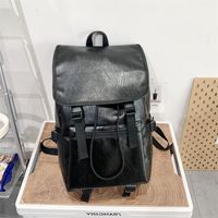 Women's Solid Color Pu Leather Zipper Fashion Backpack Laptop Backpack sku image 1