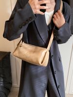 Women's Pu Leather Solid Color Classic Style Zipper Pillow Shape Bag main image 5