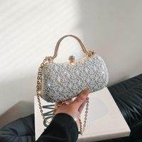 PVC Solid Color Hollow Evening Bags sku image 4