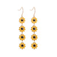 1 Pair Pastoral Daisy Copper Gold Plated Dangling Earrings sku image 1