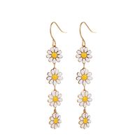 1 Pair Pastoral Daisy Copper Gold Plated Dangling Earrings sku image 3