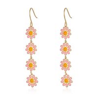 1 Pair Pastoral Daisy Copper Gold Plated Dangling Earrings sku image 4