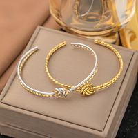 Classic Style Geometric Color Block 304 Stainless Steel 18K Gold Plated Bangle In Bulk main image 1