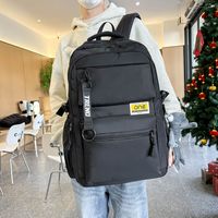 Unisex Solid Color Nylon Sewing Thread Zipper Fashion Backpack Laptop Backpack main image 10