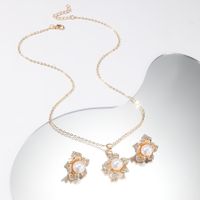 Elegant Flower Alloy Inlay Artificial Rhinestones Women's Jewelry Set main image 3