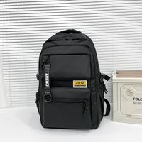 Unisex Solid Color Nylon Sewing Thread Zipper Fashion Backpack Laptop Backpack sku image 1