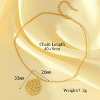Wholesale Sweet Simple Style Devil's Eye Life Tree Stainless Steel Copper Inlay 18K Gold Plated Zircon Pendant Necklace main image 2
