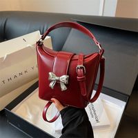 Women's Bow Knot Classic Style Flip Cover Bucket Bag sku image 3
