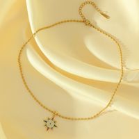 Wholesale Simple Style Star Stainless Steel Copper Inlay 18K Gold Plated Zircon Pendant Necklace main image 4